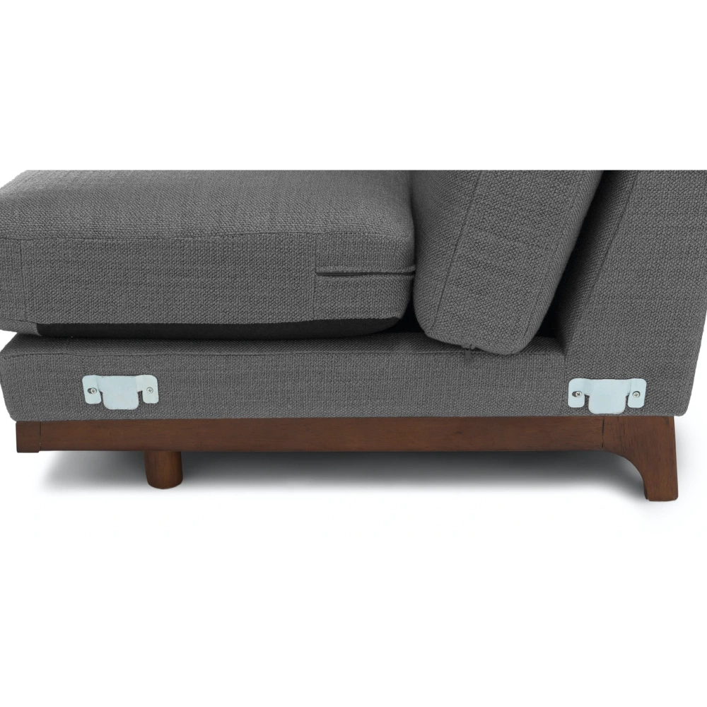 Milo Upholstered Pyrite Gray Fabric Corner Sofa