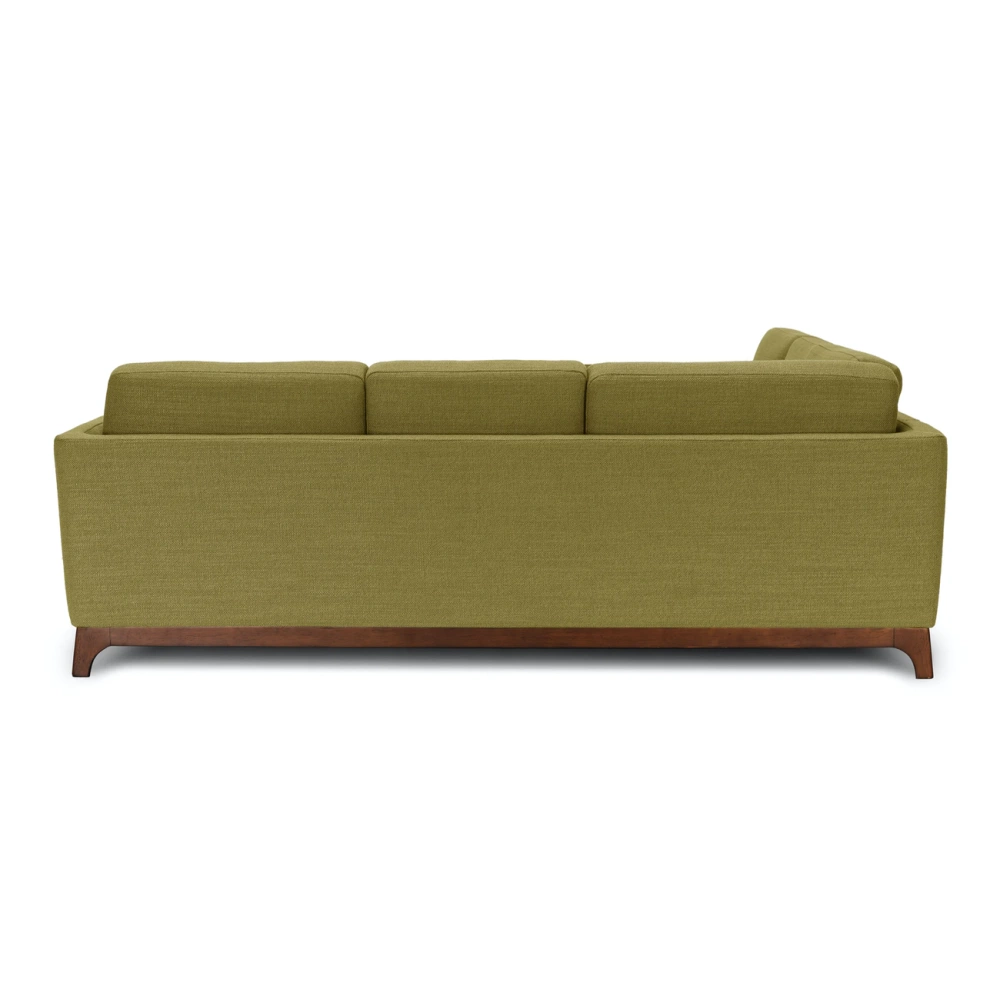Milo Upholstered Seagrass Green Fabric Corner Sofa