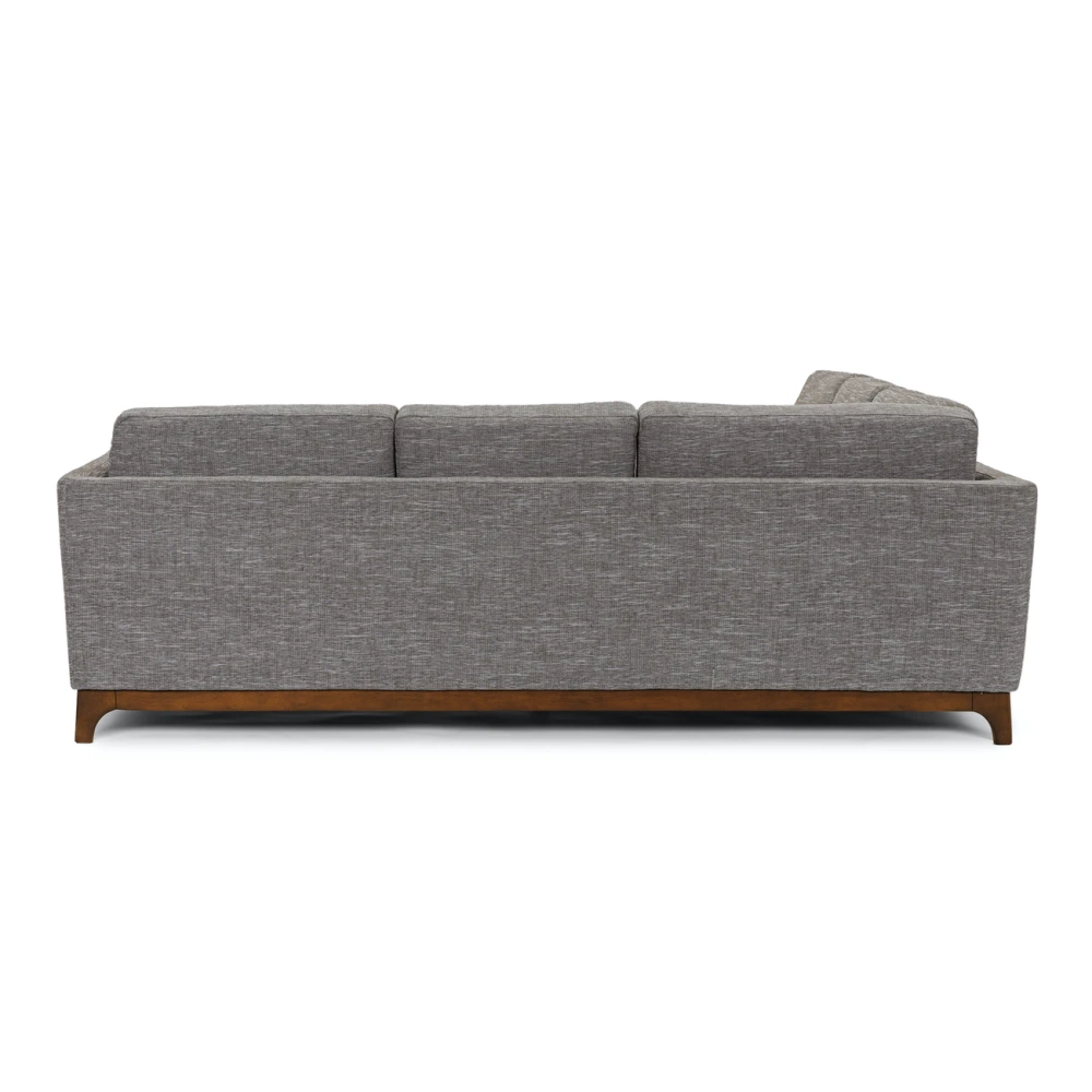 Milo Upholstered Volcanic Gray Fabric Corner Sofa
