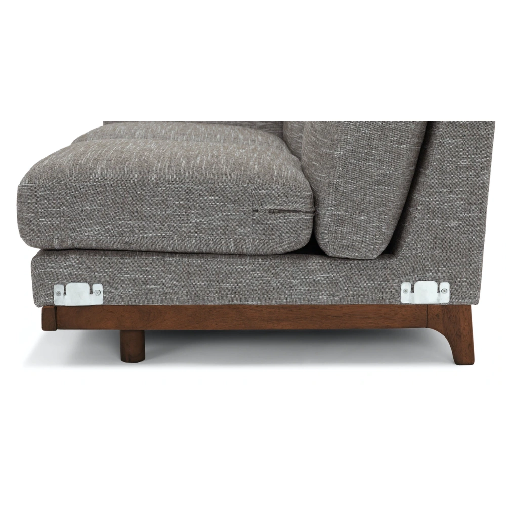Milo Upholstered Volcanic Gray Fabric Corner Sofa