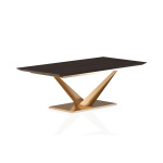 Oxfordshire Metal and Wooden Coffee Table with Veneer Inlay