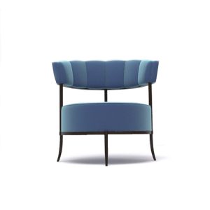 Renata Blue Upholstered Round Back Accent Chair