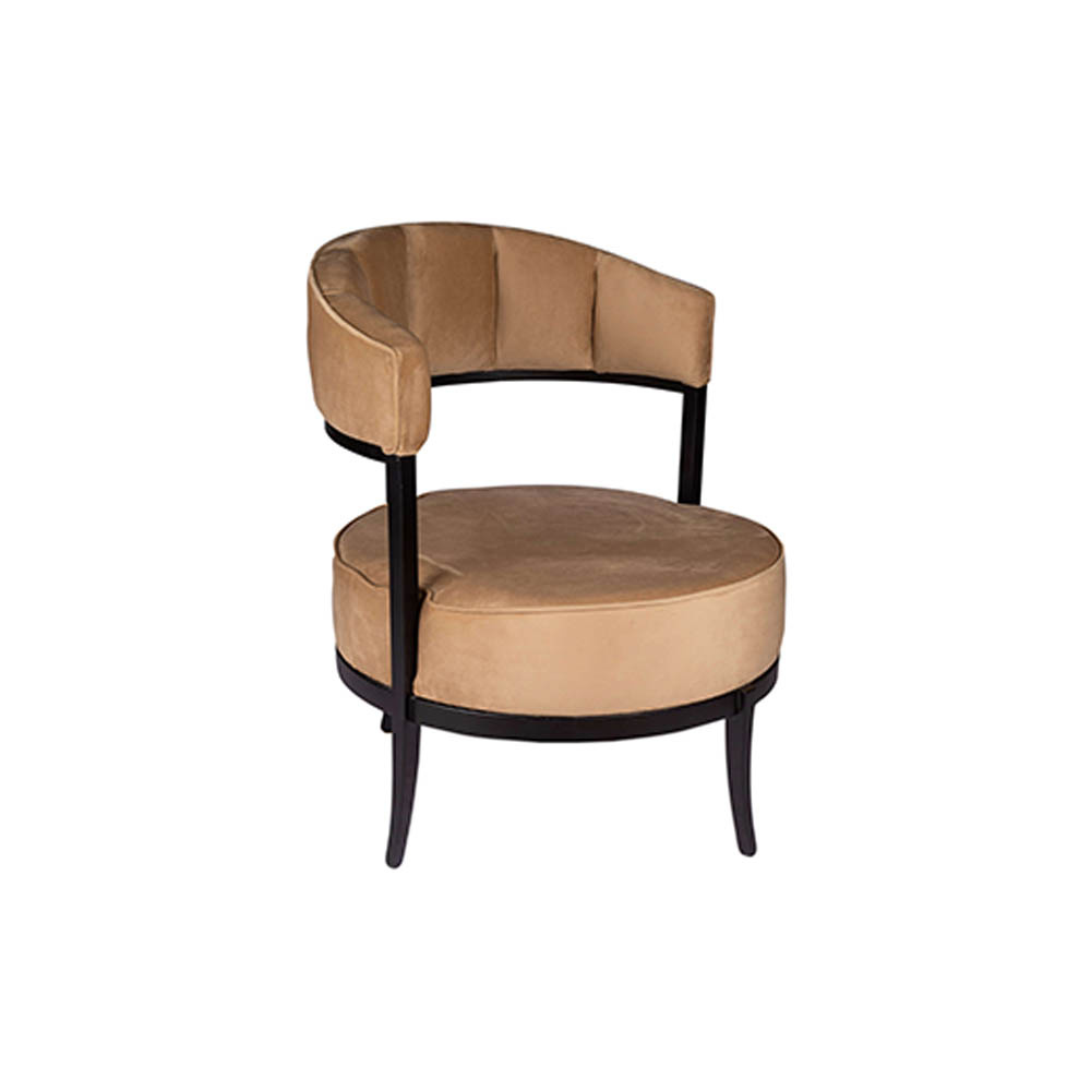 Renata Upholstered Round Back Beige Accent Chair