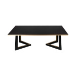Rion Dark Brown Wood and Brass Coffee Table