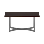 Roxburgh Stainless steel with Brown Wood Top Console Table