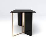 Santini Wooden with Stainless Steel Console Table Side View