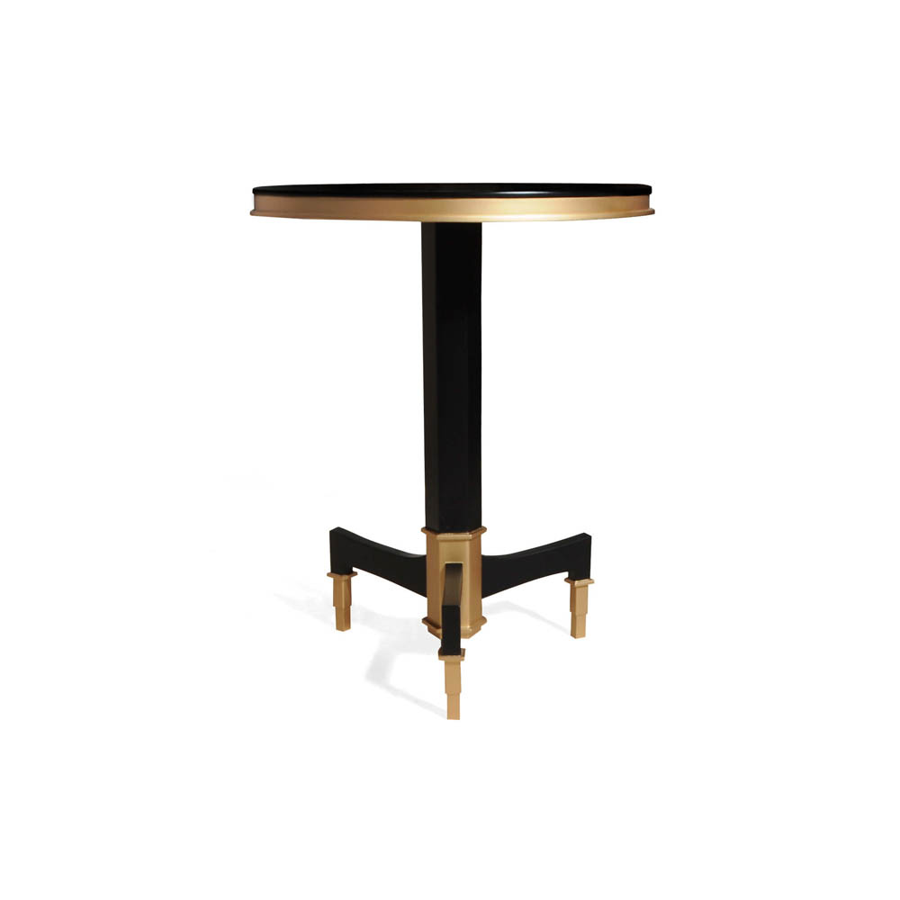 Scarlet Wood and Stainless Steel Side Table