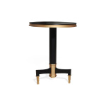 Scarlet Wood and Stainless Steel Side Table