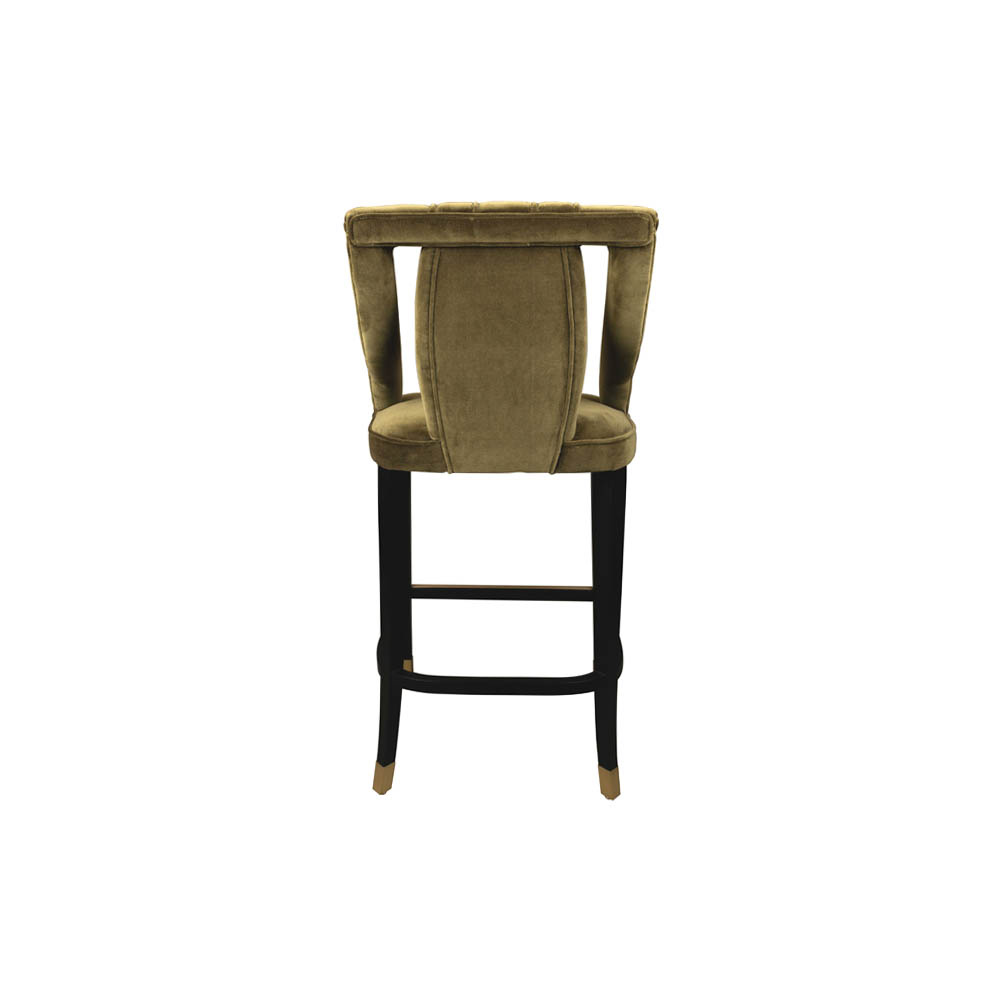 Shelley Velvet Bar Stool with Stainless Steel Inlay