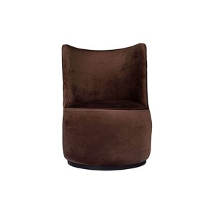 Skylar Upholstered Round Armless Brown Occasional Chair Right Side View