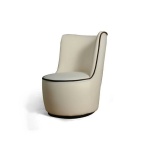 Skylar Upholstered Round Armless Occasional Chair Side View
