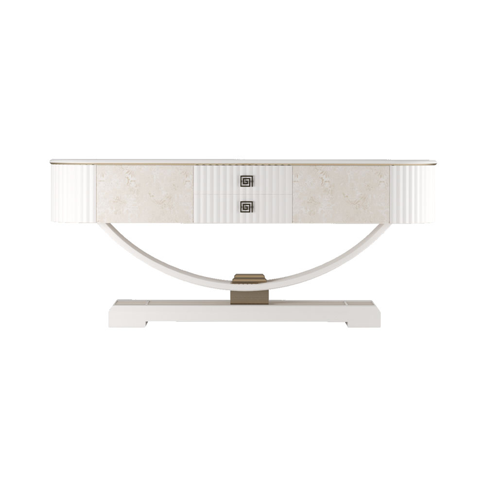 Staffordshire White and Gold Console Table