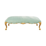 Stuva Upholstered Turquoise Velvet Bench with Gold Legs