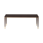 Sutherland Rectangle Brown and Brass Wooden Dining Table