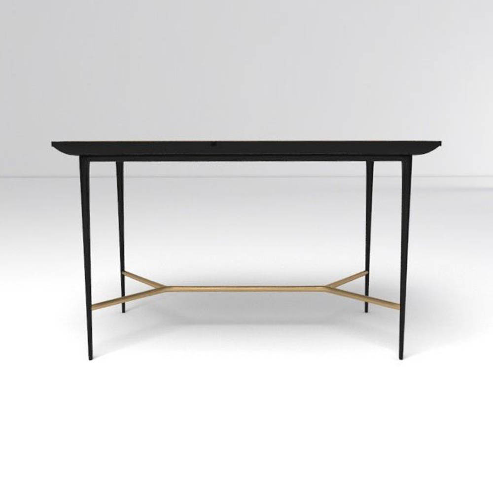 Tree Wooden and Metal Console Table Front View