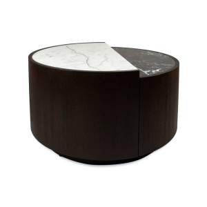 TrujilloTrujillo Modern Black Coffee Table with Marble Top