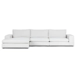 Vedori Upholstered 3 Seaters Quartz White Corner Sofa