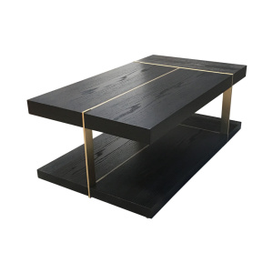 Wimbledon Wooden Black with Brass Coffee Table UK