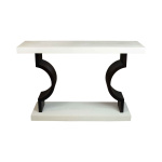 silviano Oak Cream White Wood Console Table