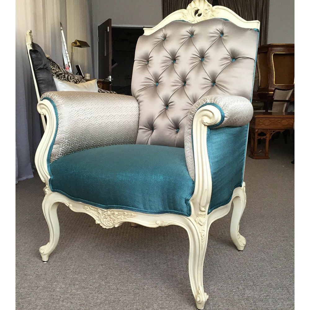 French Painted Wing Back Armchair
