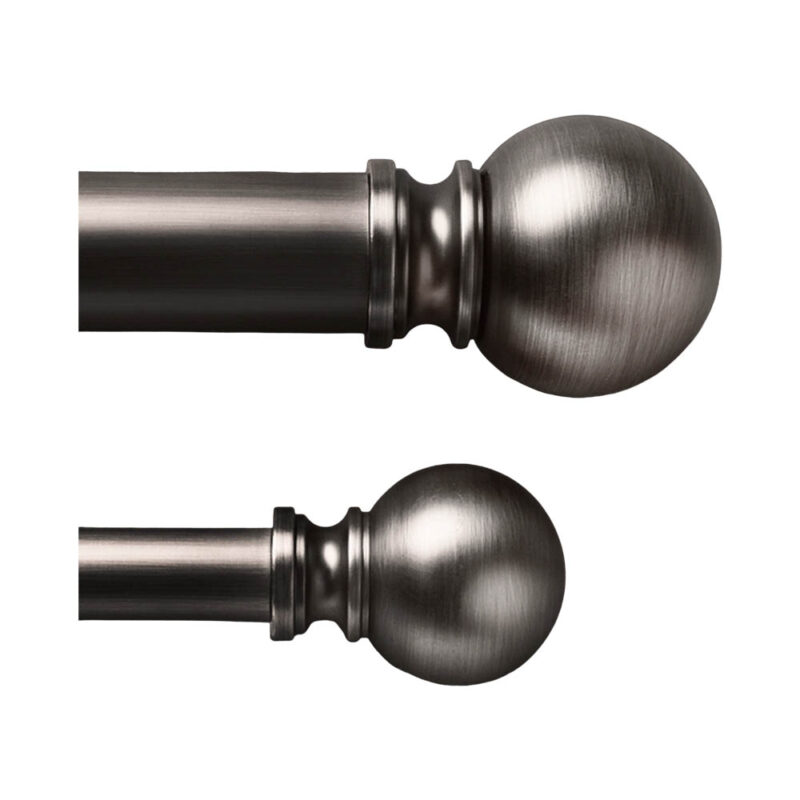Classic Ball Finial Rod Set Antiqued Silver