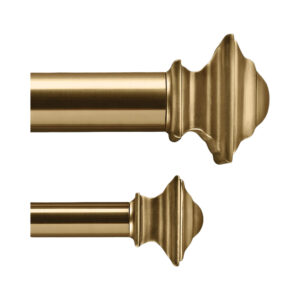 Classic Square Finial Rod Set Antiqued Brass