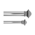 Classic Square Finial Rod Set Polished Nickel