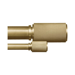 Knurled Cylinder Finials Set Of 2 Lacquered Burnished Brass