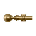 Metal Ball Finial Rod Set Lacquered Burnished Brass