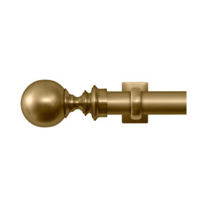 Metal Ball Finial Rod Set Lacquered Burnished Brass