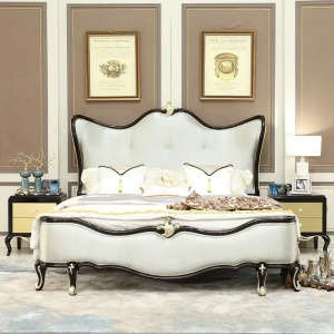 European Style Bed Solid Wood