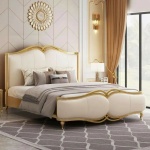 Luxury European style solid wood bed