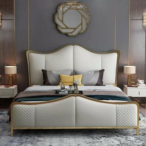 Newest High Quality Leather Luxury Modern Bedroom Set