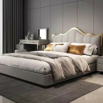 Newest High Quality Leather Luxury Modern Bedroom Set